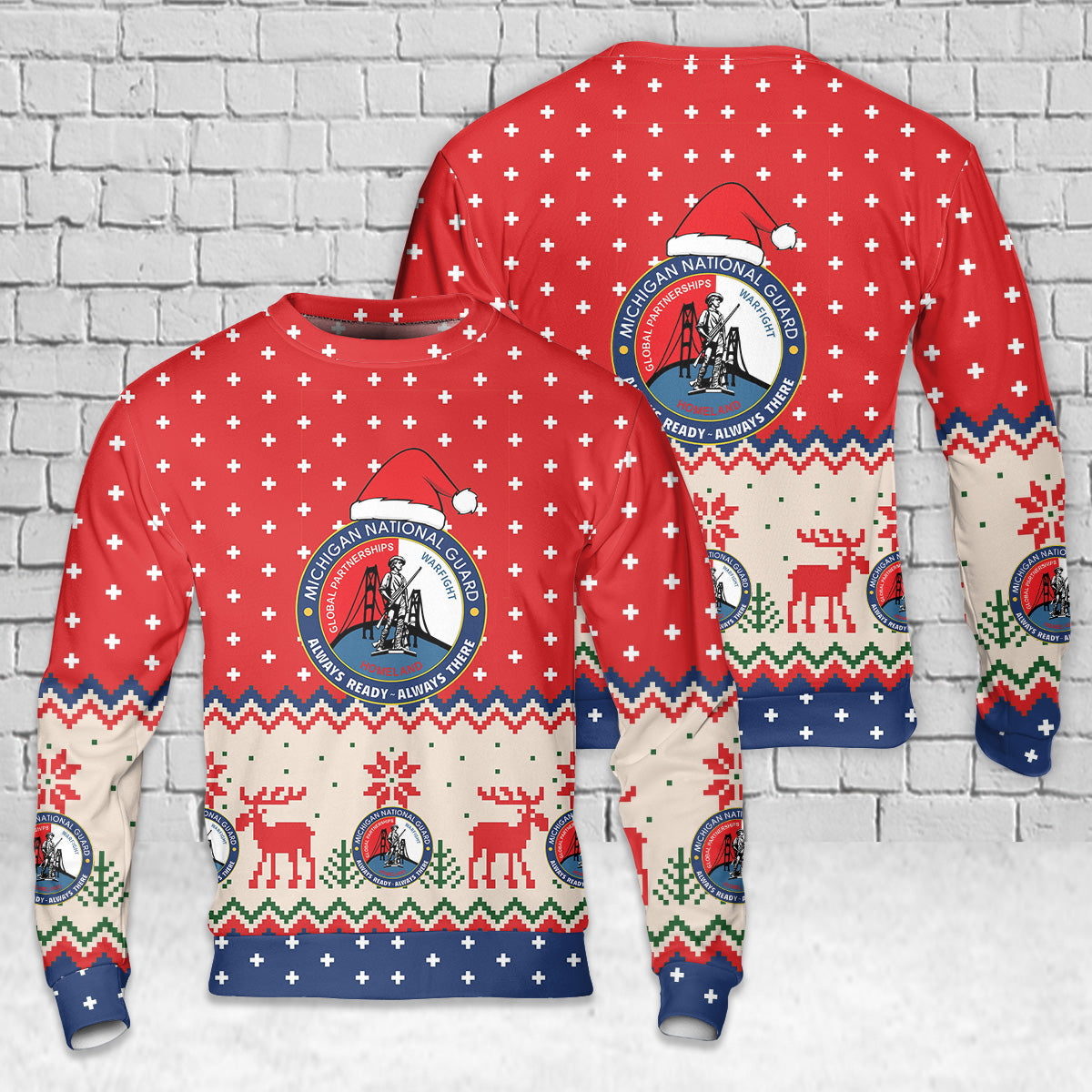 Michigan National Guard Christmas AOP Sweater
