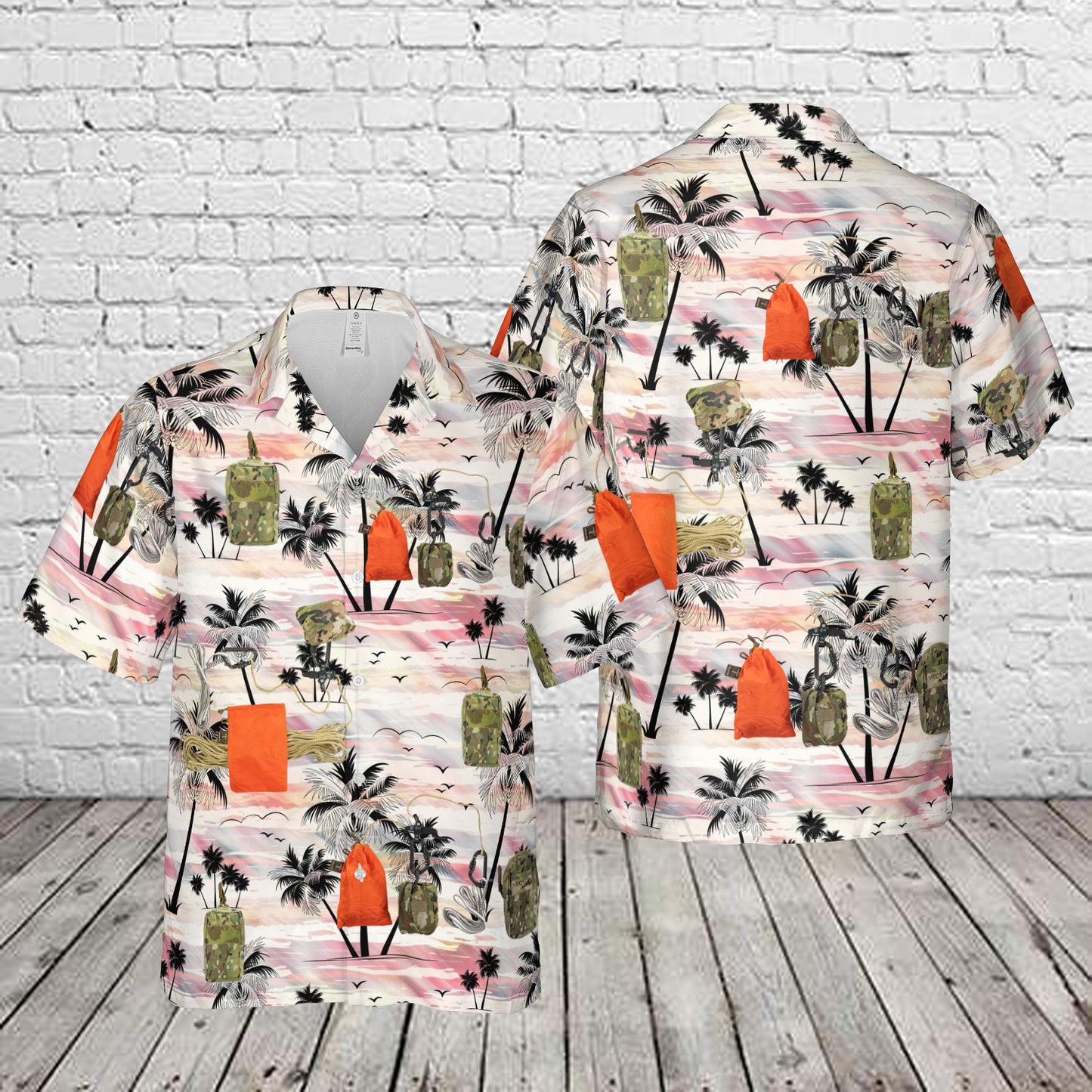 Military Parachute Kit, Firefly Kit Hawaiian Shirt