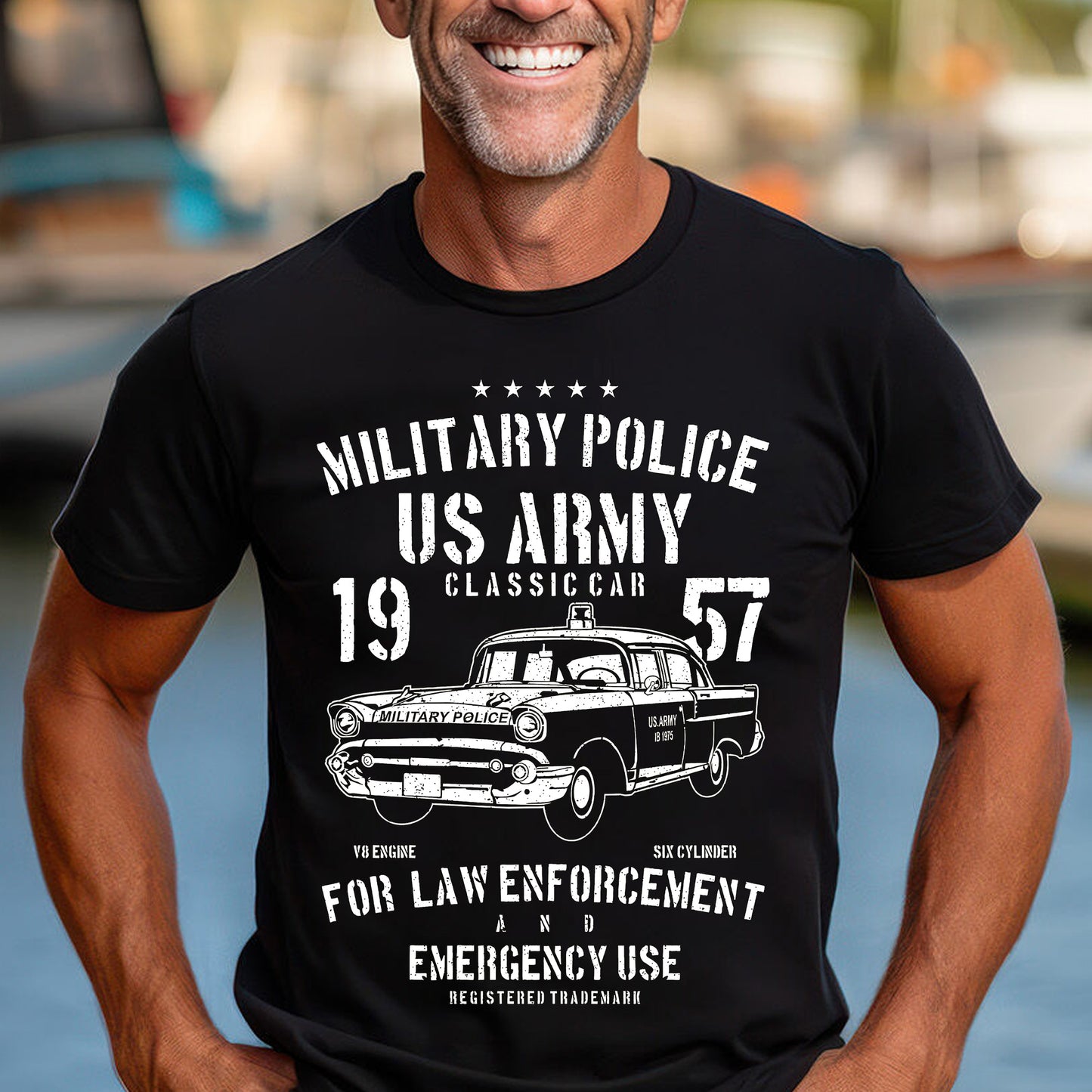 Military Police US Army 1957 Classic Car Classic Unisex T-Shirt Gildan 5000 (Made In US)