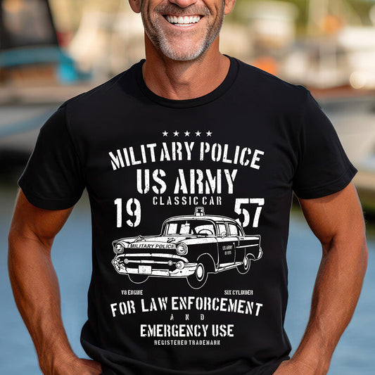 Military Police US Army 1957 Classic Car Classic Unisex T-Shirt Gildan 5000 (Made In US)
