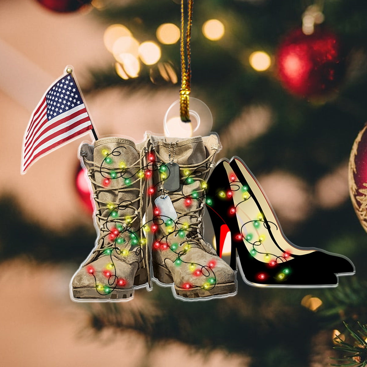 Military Wife or Female Soldier boot Ornament