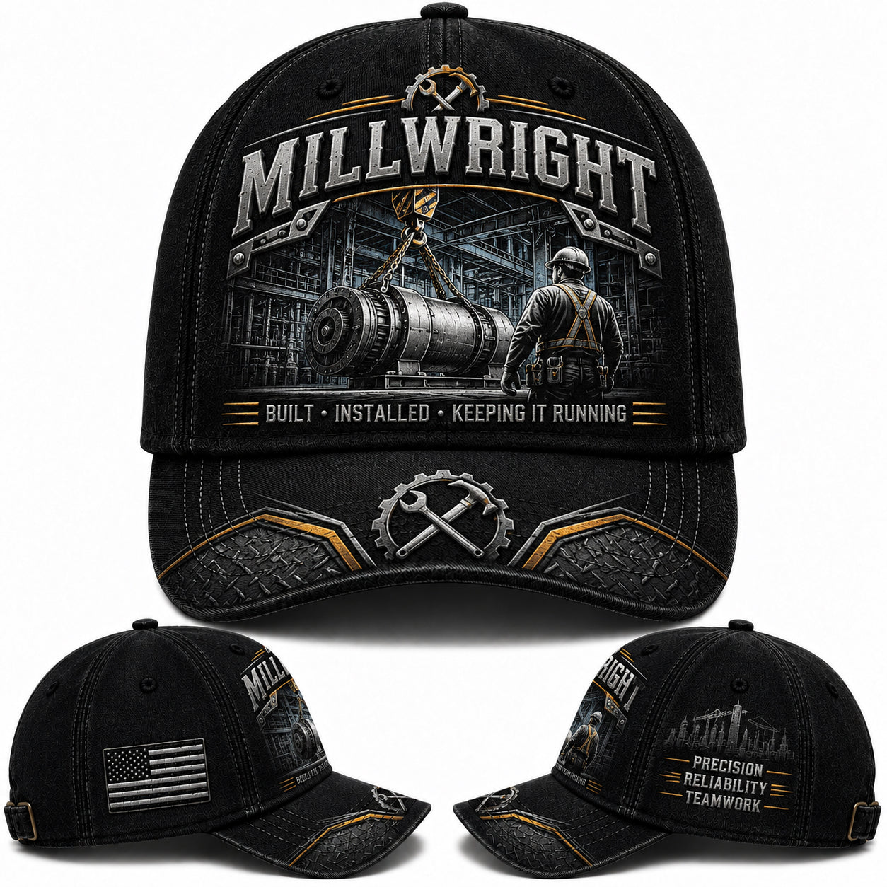 Millwright Worker Tradesman Baseball Cap