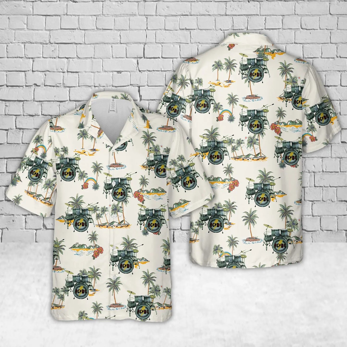 Miniature Replica Drum Kit ACDC Hawaiian Shirt