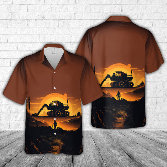 Mining Operation Sunset Hawaiian Shirt