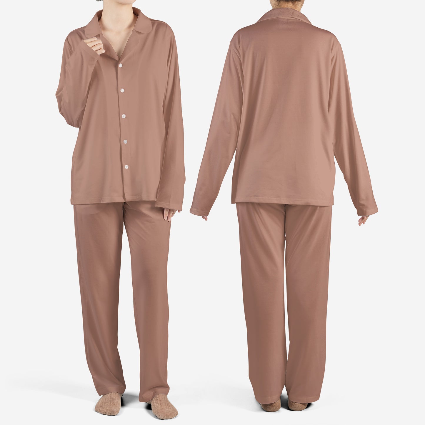 Mocha Mousse Color AOP Pajamas Set