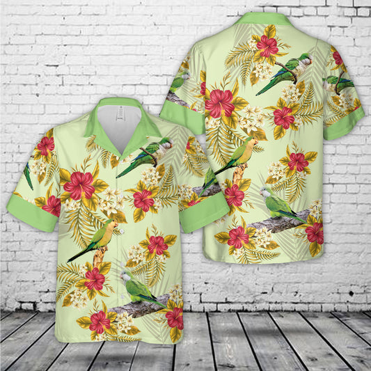 Monk Parakeet Hawaiian Shirt