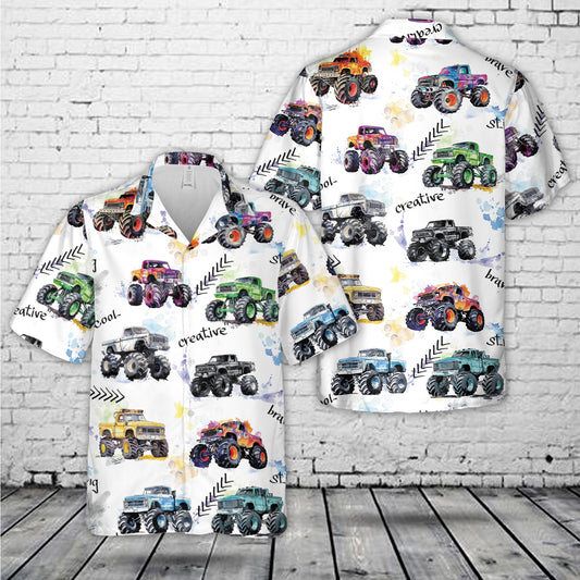 Monster Truck Hawaiian Shirt