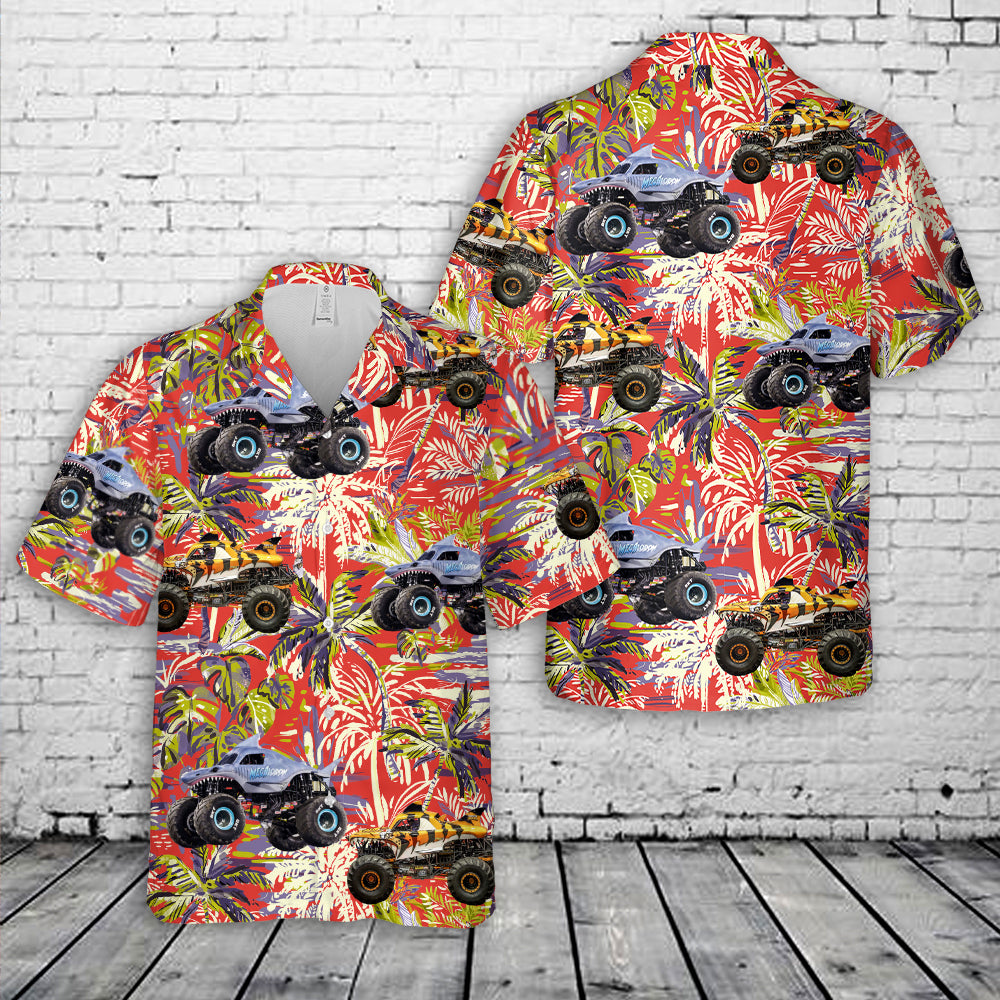 Monster Truck Shark Hawaiian Shirt