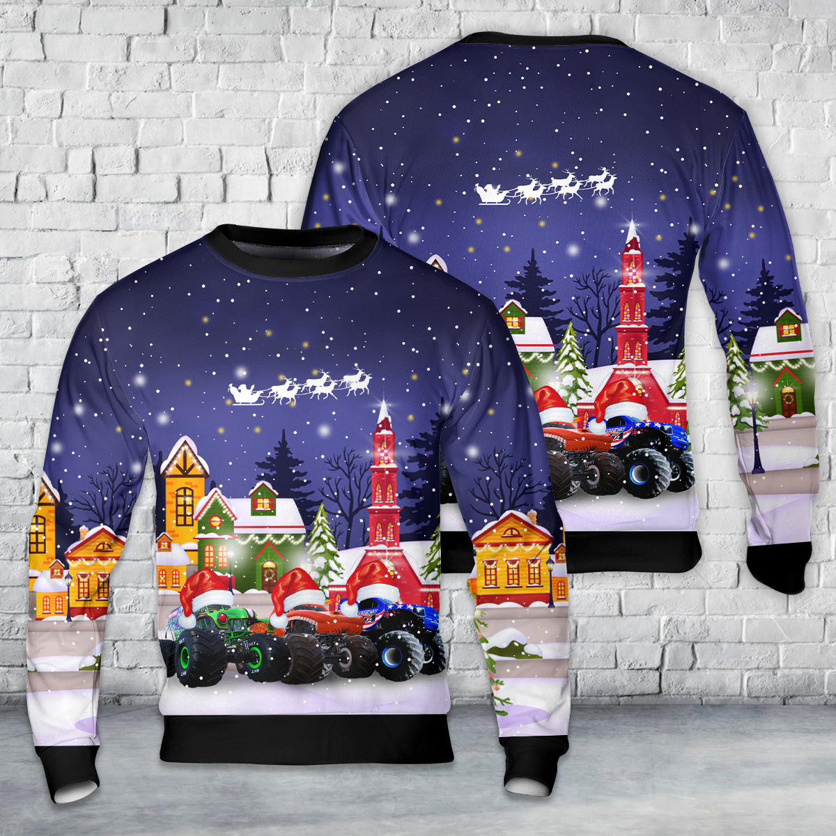 Monster Trucks Christmas AOP Sweater