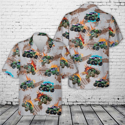 Monster truck Seamless Hawaiian Shirt