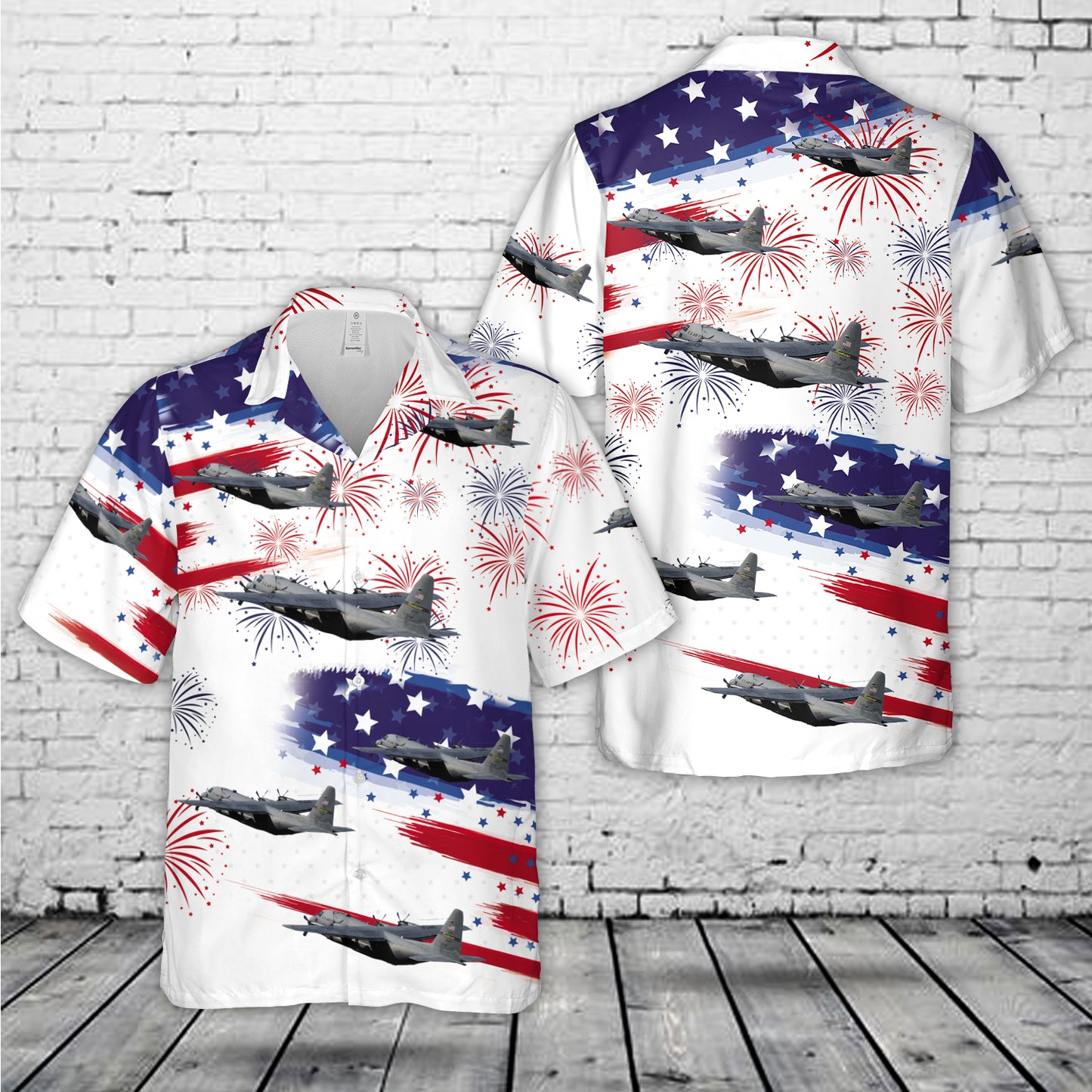 Montana Air National Guard C-130 4th of July Hawaiian Shirt
