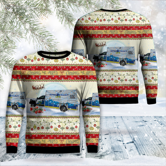 Morganton, North Carolina, Burke County EMS Christmas AOP Sweater