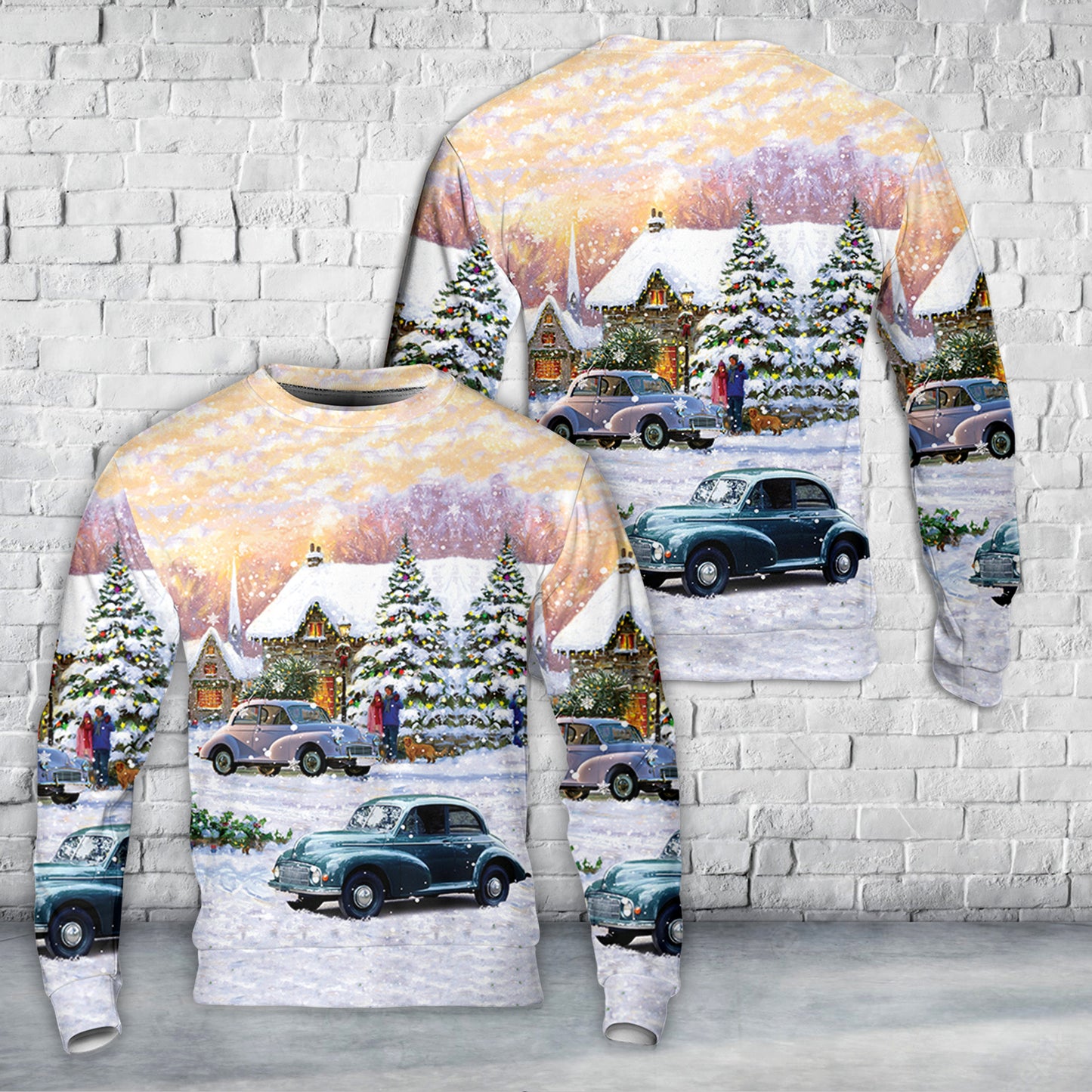 Morris Minor 1948 Christmas AOP Sweater