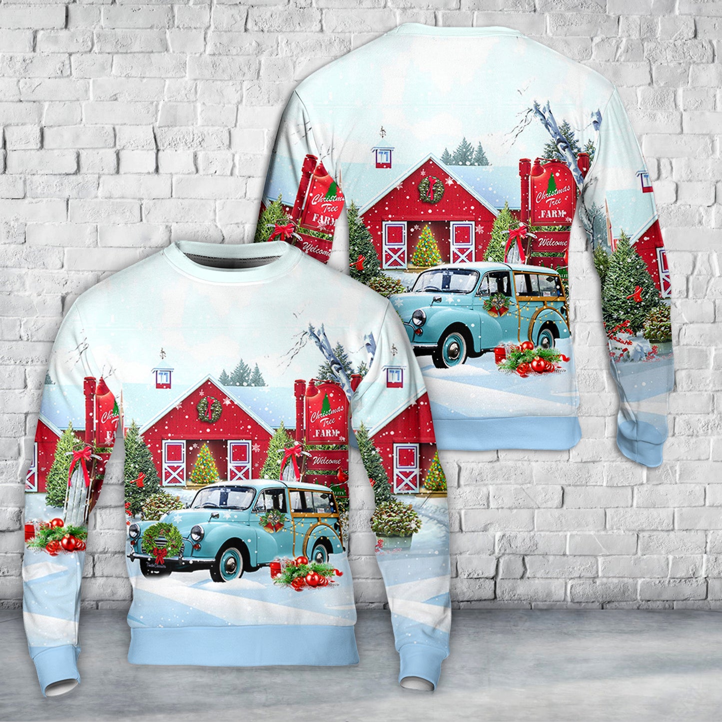 Morris Minor 1948 Christmas AOP Sweater