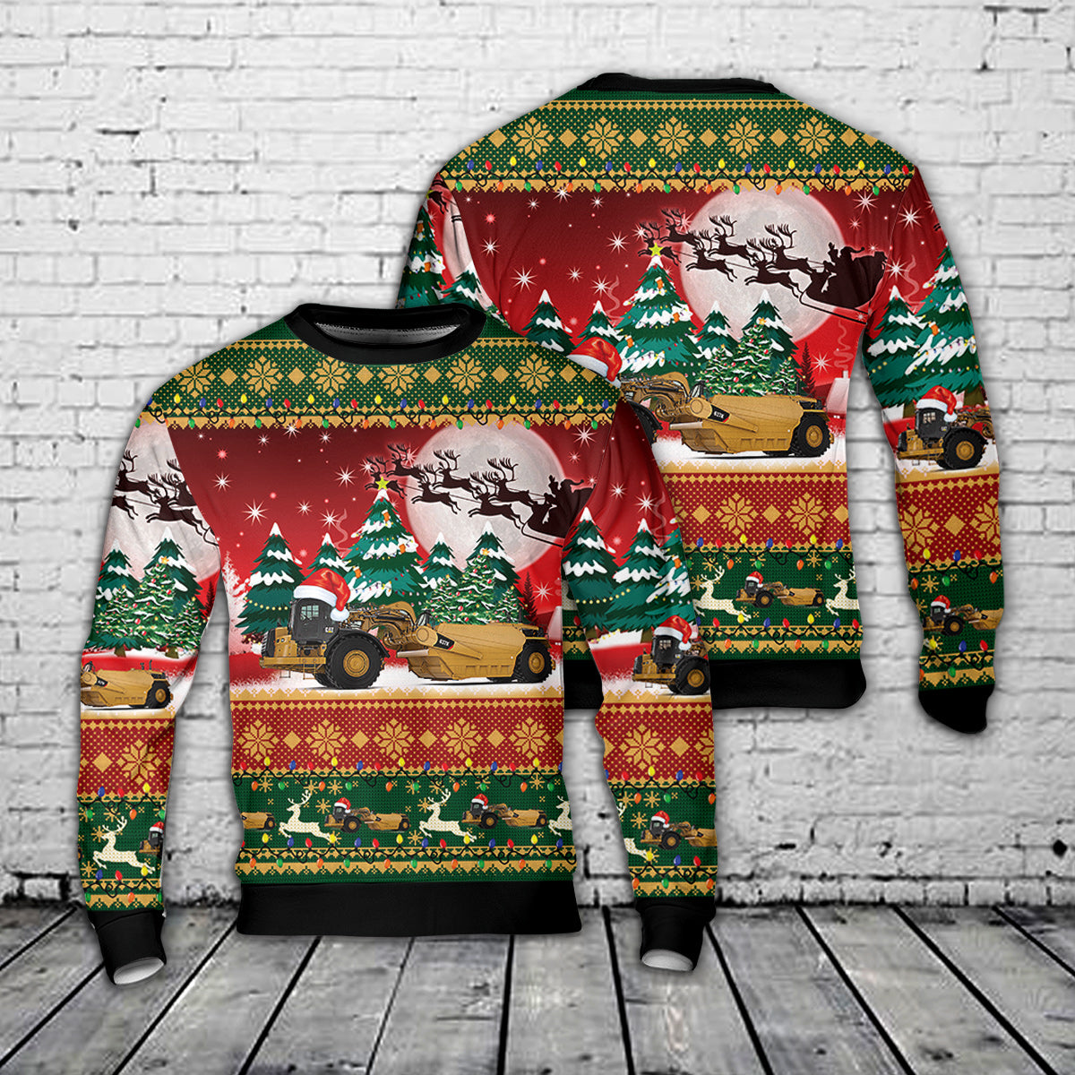Motor Scraper Construction Equipment Christmas Sweater