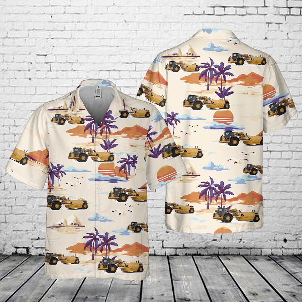 Motor Scraper Construction Equipment Pocket Hawaiian Shirt