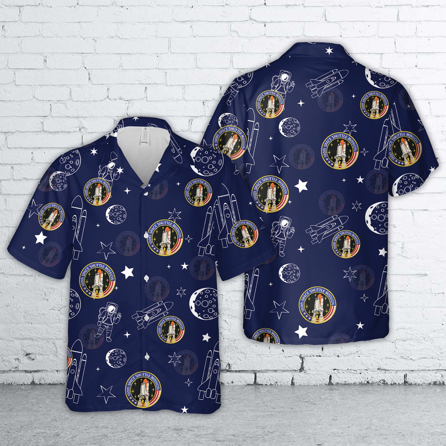 NASA 100th Space Shuttle Mission Badge Hawaiian Shirt