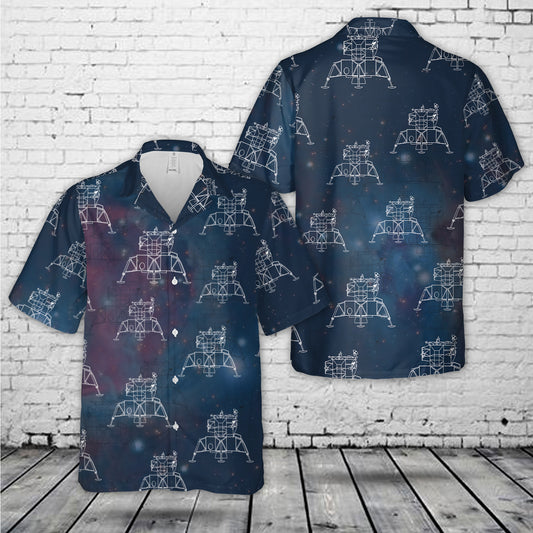 NASA Apollo 11 Lunar Silhouette Hawaiian Shirt