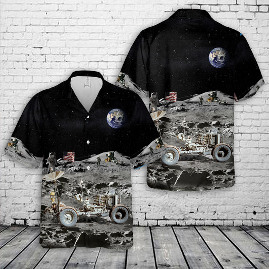 NASA Apollo 17 Moon Car Lunar Roving Vehicle Hawaiian Shirt