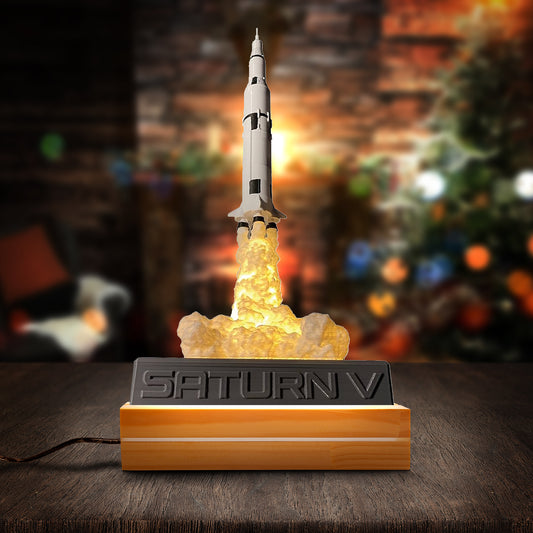 NASA Apollo Saturn V Rocket Custom Shape Photo Night Light