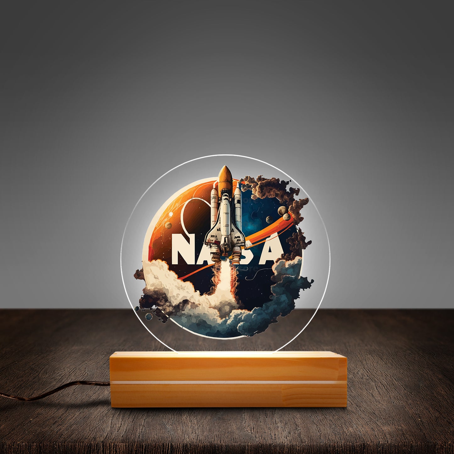 NASA Rocket Custom Shape Photo Night Light