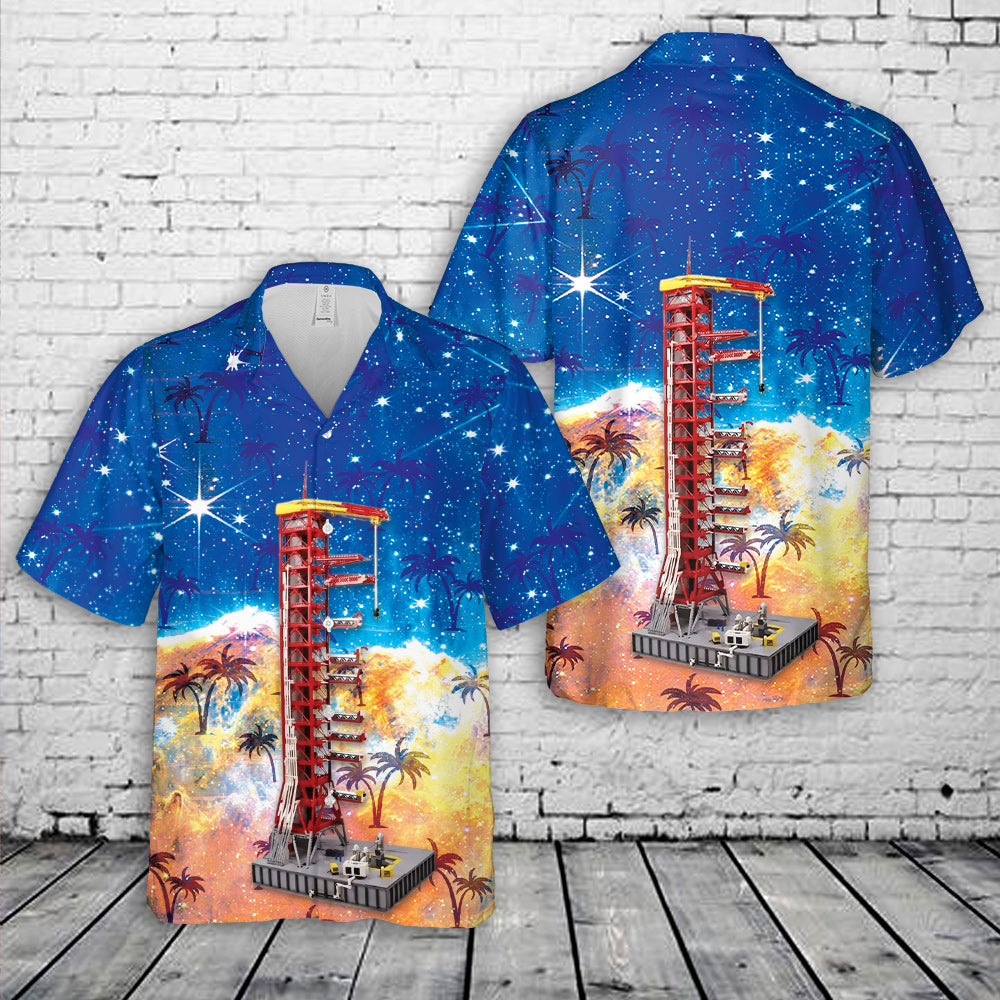 NASA Saturn V Launch Umbilical Tower Hawaiian Shirt