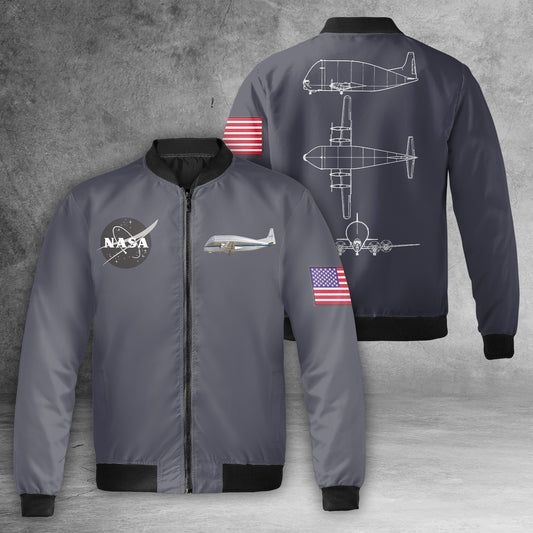 NASA Super Guppy AOP Fleece Bomber Jacket