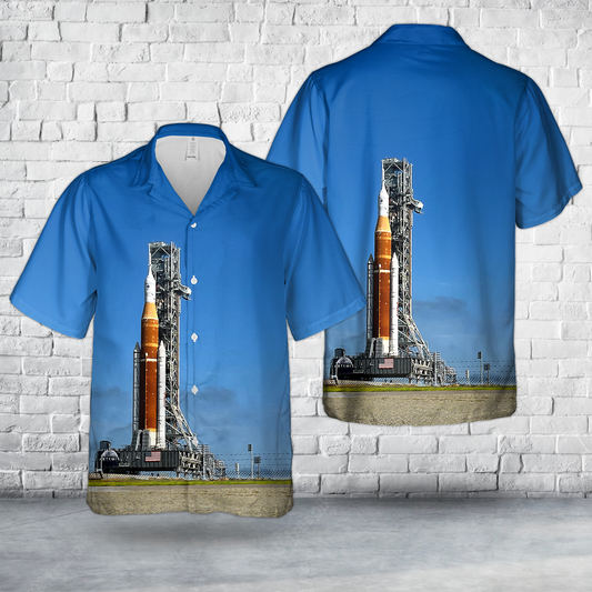 NASA's Mega Moon Rocket Hawaiian Shirt