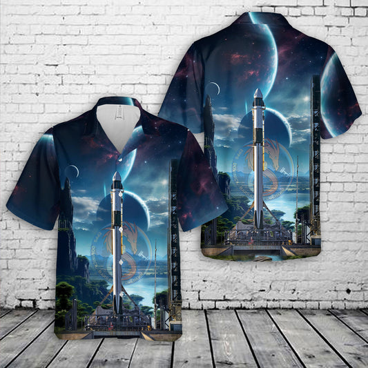 NASA's SpaceX Crew-8 Falcon-9 Rocket Hawaiian Shirt