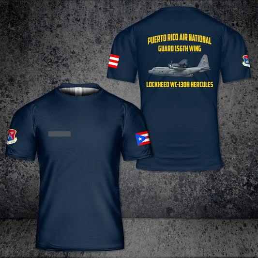 Custom Name Puerto Rico Air National Guard 156th Wing Lockheed WC-130H Hercules 3D T-shirt