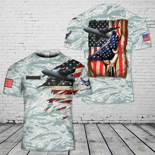 Custom Name US Air Force Lockheed C-5 Galaxy 3D T-shirt