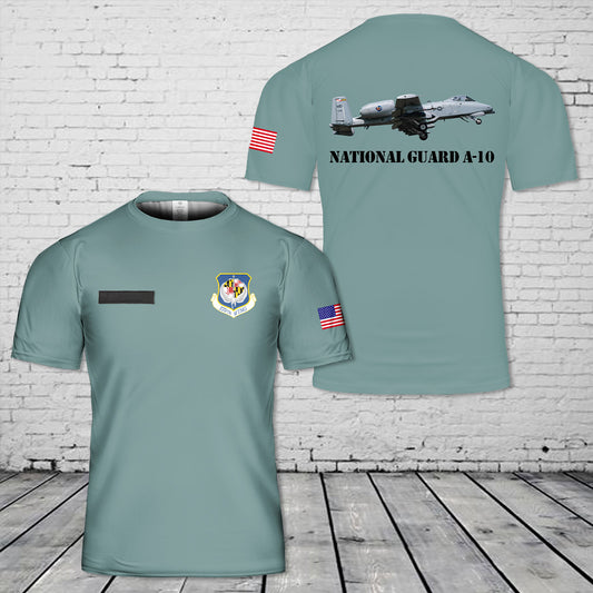 Custom Name Maryland Air National Guard A-10 Thunderbolt 175th Wing 3D T-shirt