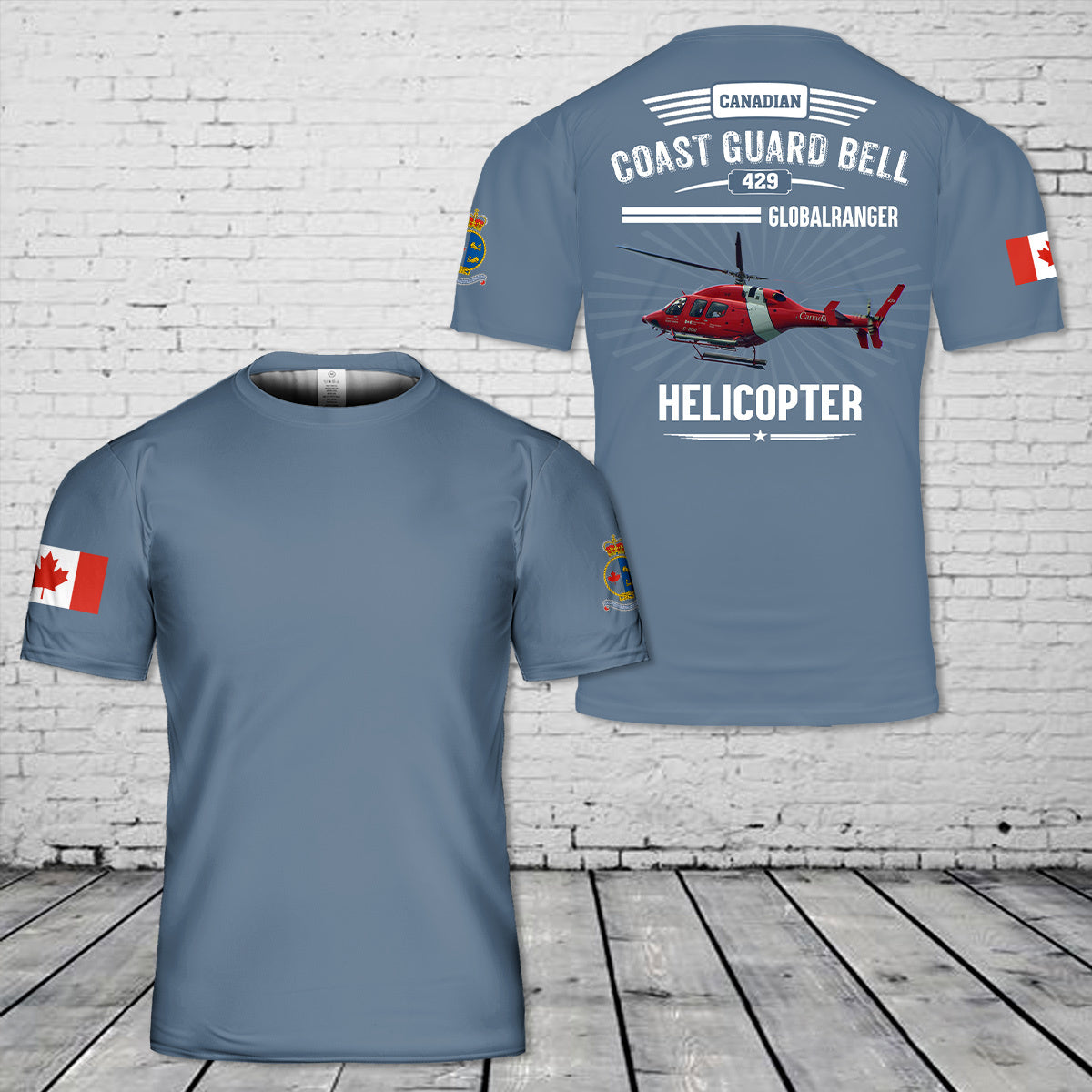 Canadian Coast Guard Bell 429 GlobalRanger Helicopter 3D T-shirt