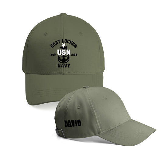 Custom name US Navy Goat Locker Senior Chief Embroidered Cap