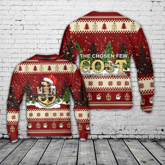 US Navy Senior Chief Christmas Sweater