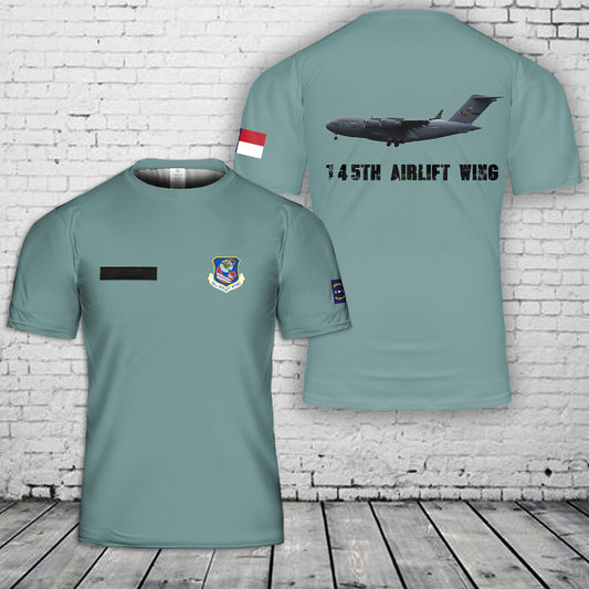 Custom Name North Carolina Air National Guard 145th Airlift Wing 3D T-shirt