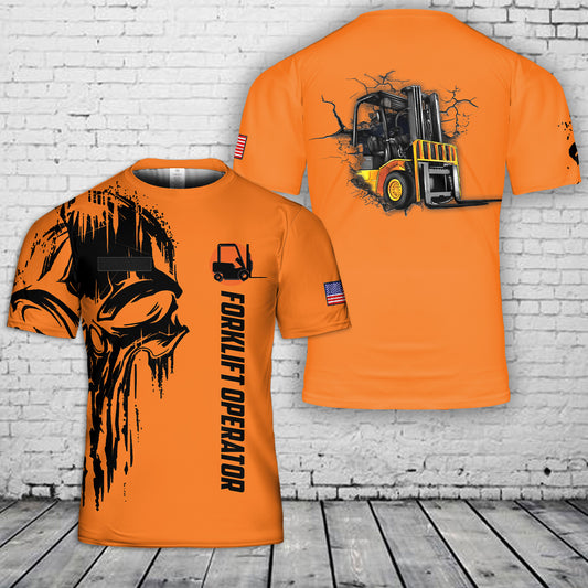 Custom Name Forklift 3D T-shirt