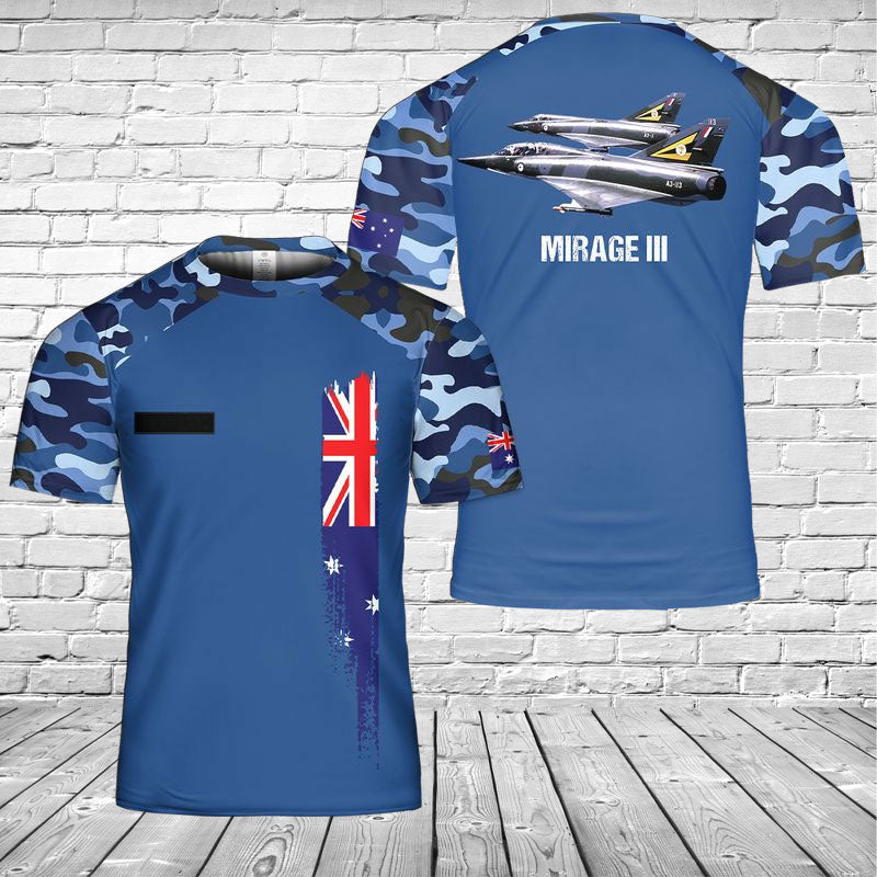 Custom Name Royal Australian Air Force Mirage III 3D T-shirt