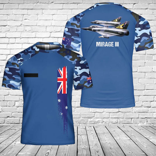 Custom Name Royal Australian Air Force Mirage III 3D T-shirt