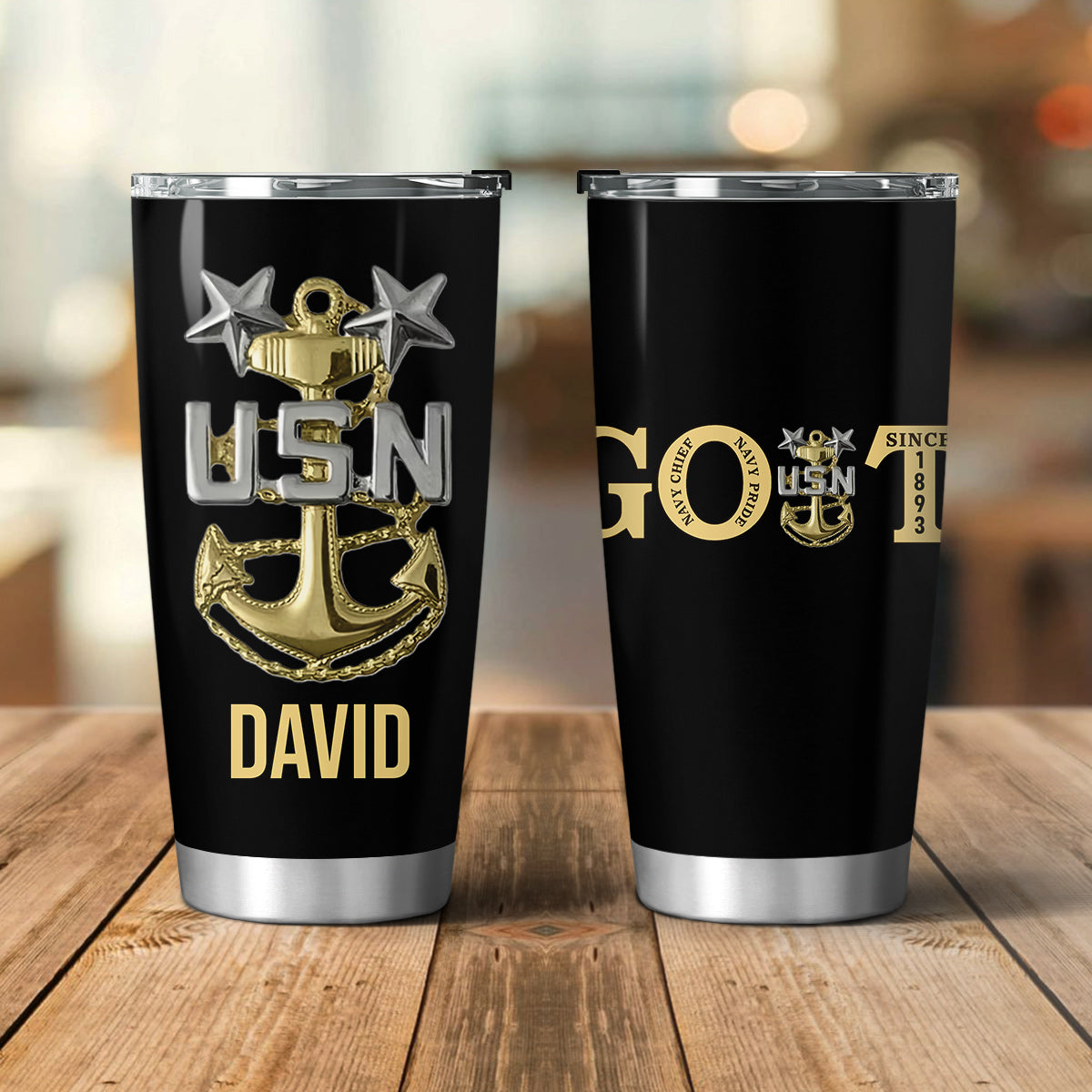 Custom Name US Master Chief GOAT Tumbler 20oz