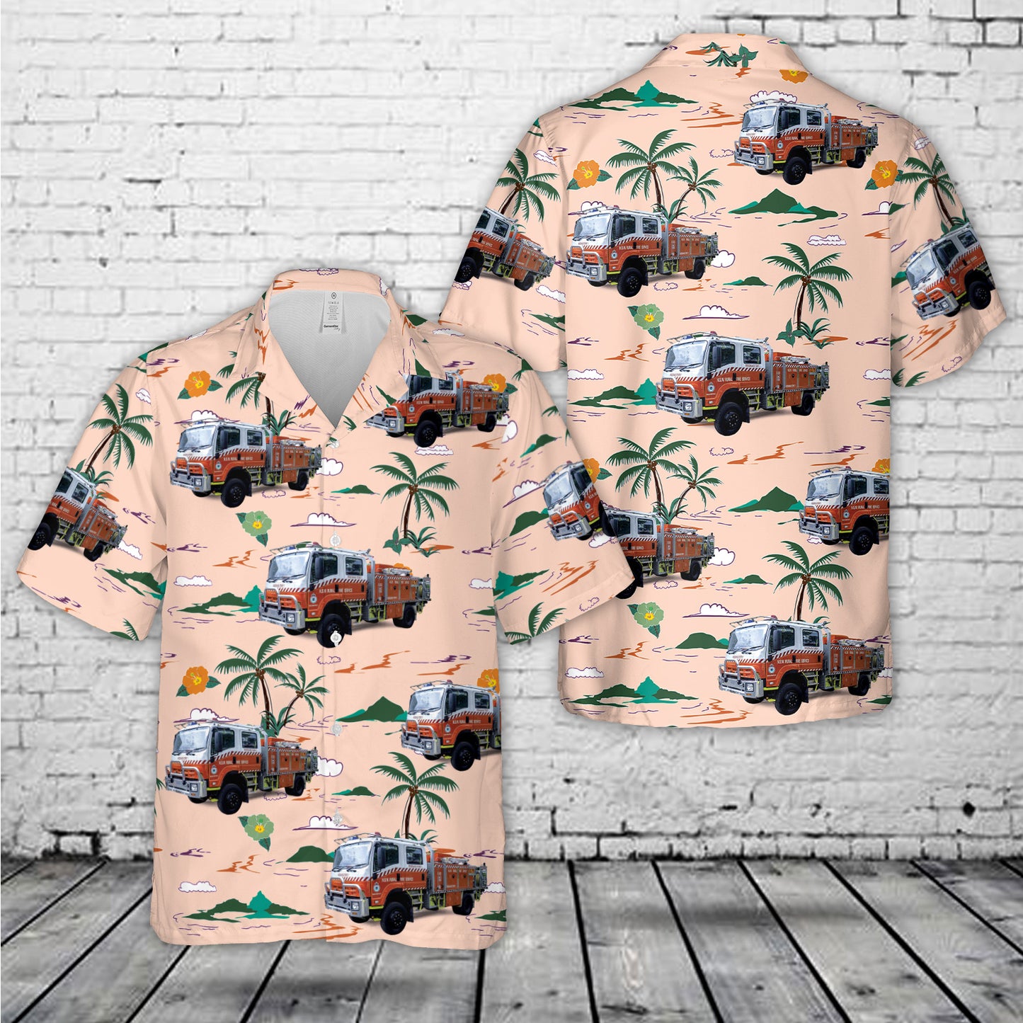 NSW Rural Fire Service, Isuzu engine Wisemans Ferry 1 Hawaiian Shirt