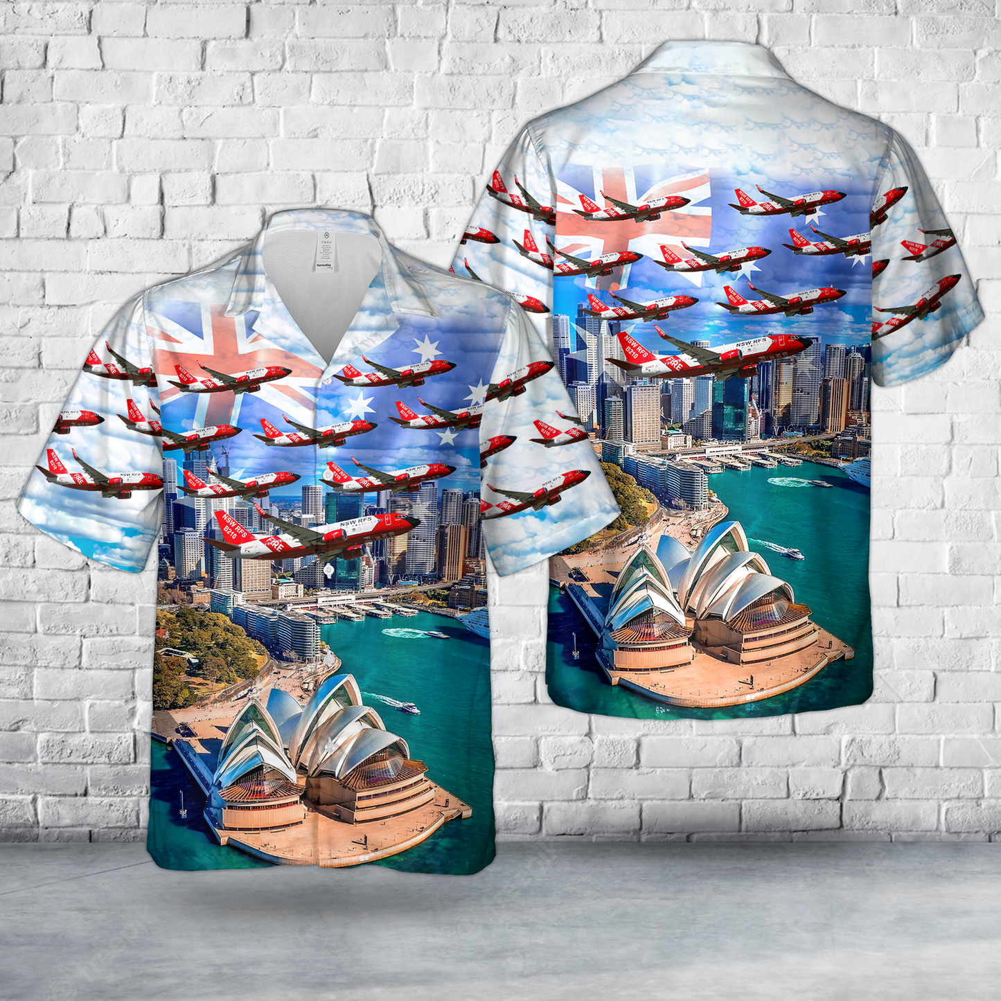 NSW Rural Fire Service (NSW RFS) Boeing 737-3H4, Australia Day Hawaiian Shirt