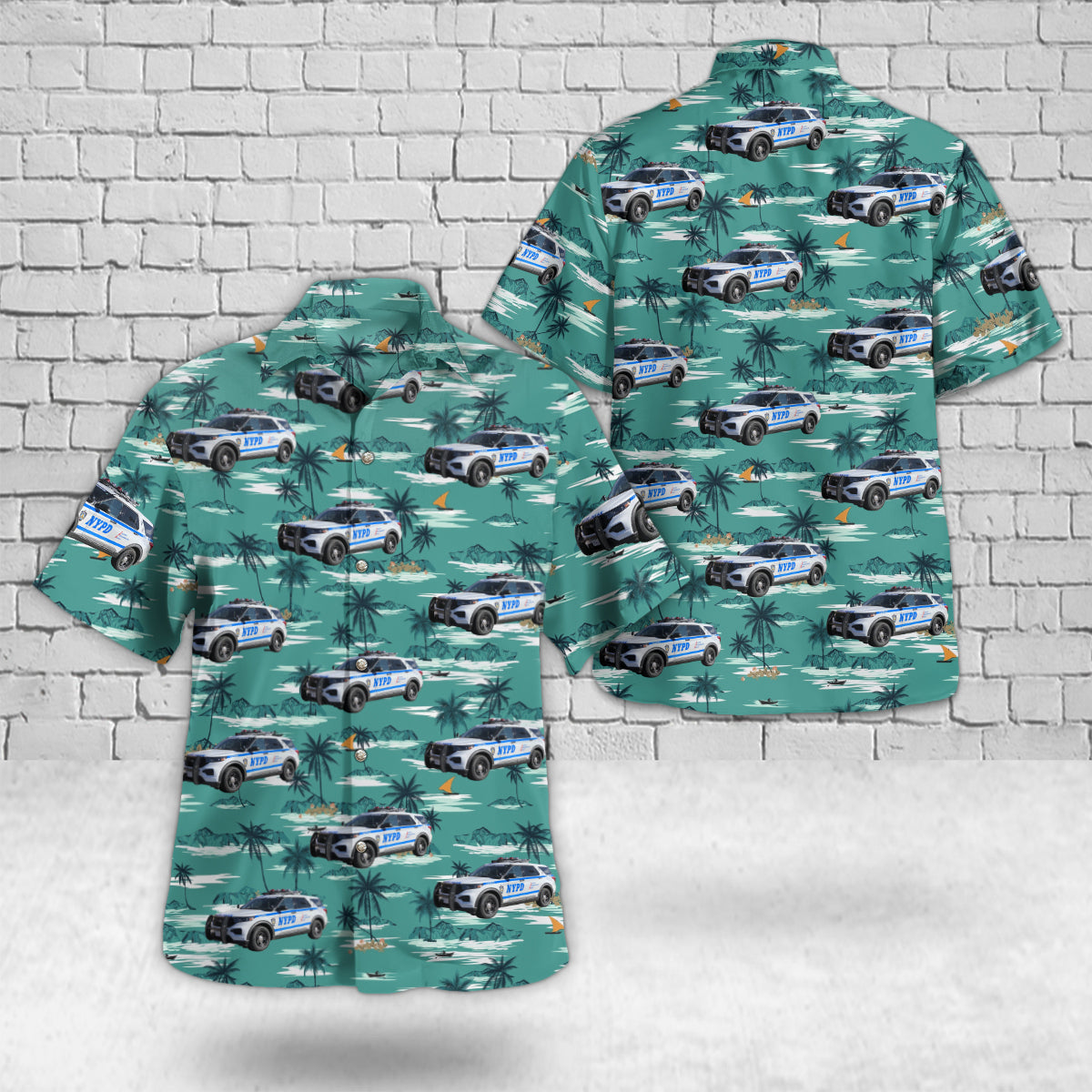 NYPD Highway Patrol Unit #2 Ford Explorer Police Interceptor Utility Hawaiian Shirt