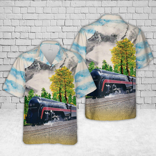 N&W Class J 611 Steam Locomotive Hawaiian Shirt
