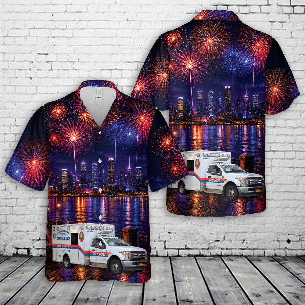 Nassau County Police EMS, Nassau County, New York, 4th Of July Hawaiian Shirt