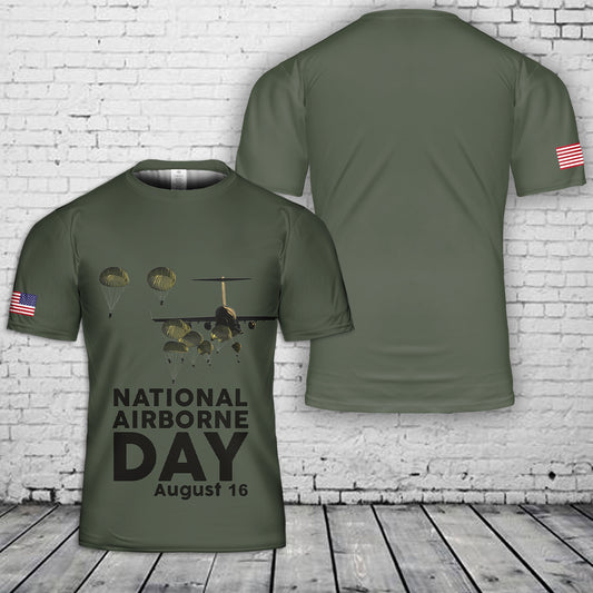 National Airborne Day Paratrooper 3D T-Shirt