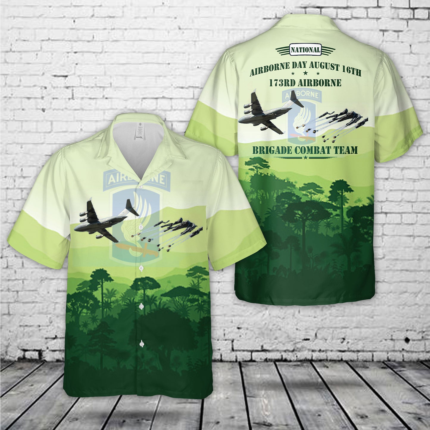 National Airborne Day, 173rd Airborne Brigade Combat Team C-17 aircraft drops equipment Hawaiian Shirt