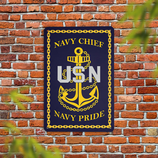 Navy Chief Navy Pride Decorative Metal Sign