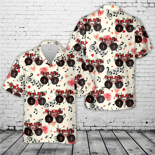 Neil Peart 2112 Starman Drum Kit Miniature Replica Model Hawaiian Shirt