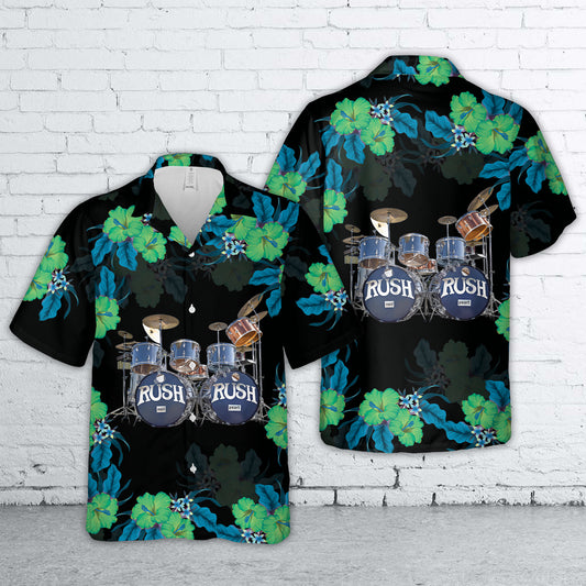 Neil Pearts Original RUSH Drum Set Hawaiian Shirt
